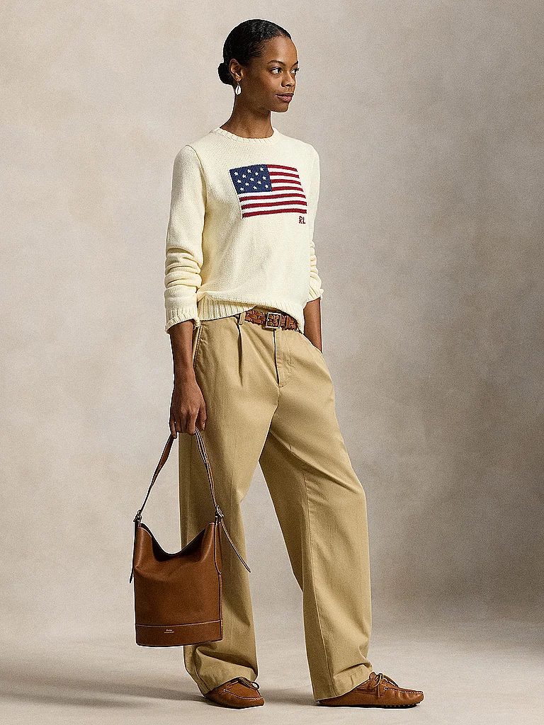 Vêtements Polo Ralph Lauren Pull drapeau à col rond en coton pour Accessoires - vue 6